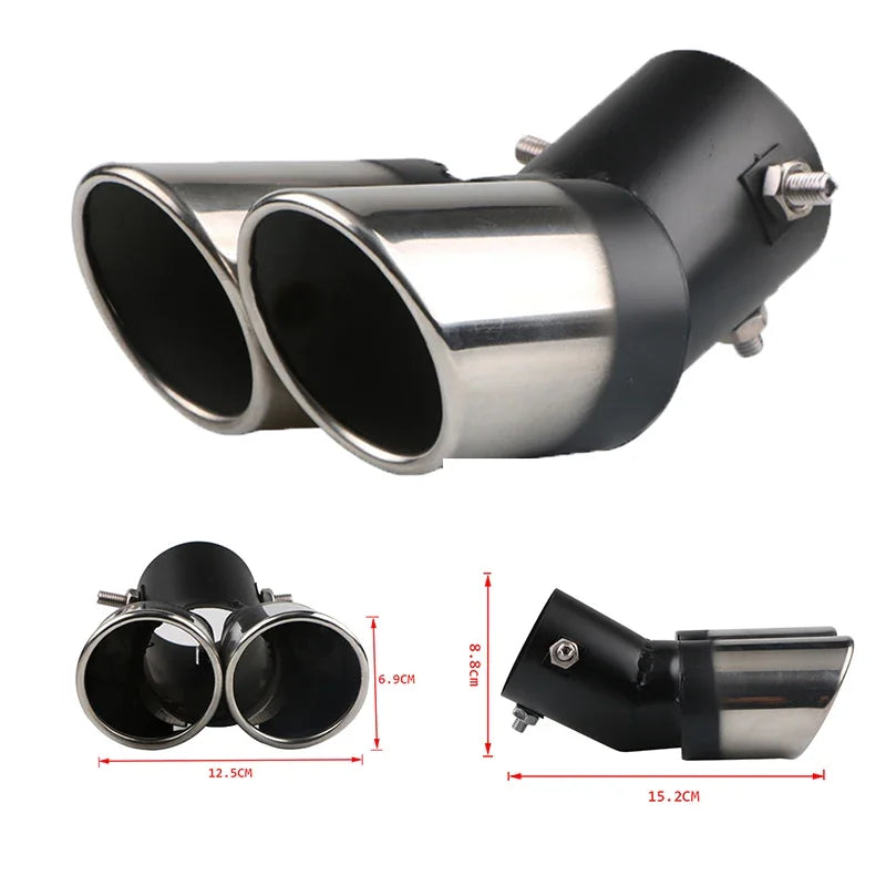 Accessoires universels de voiture, embout d'échappement, silencieux en acier inoxydable, garniture chromée, tuyau de queue arrière modifié, doublure de gorge