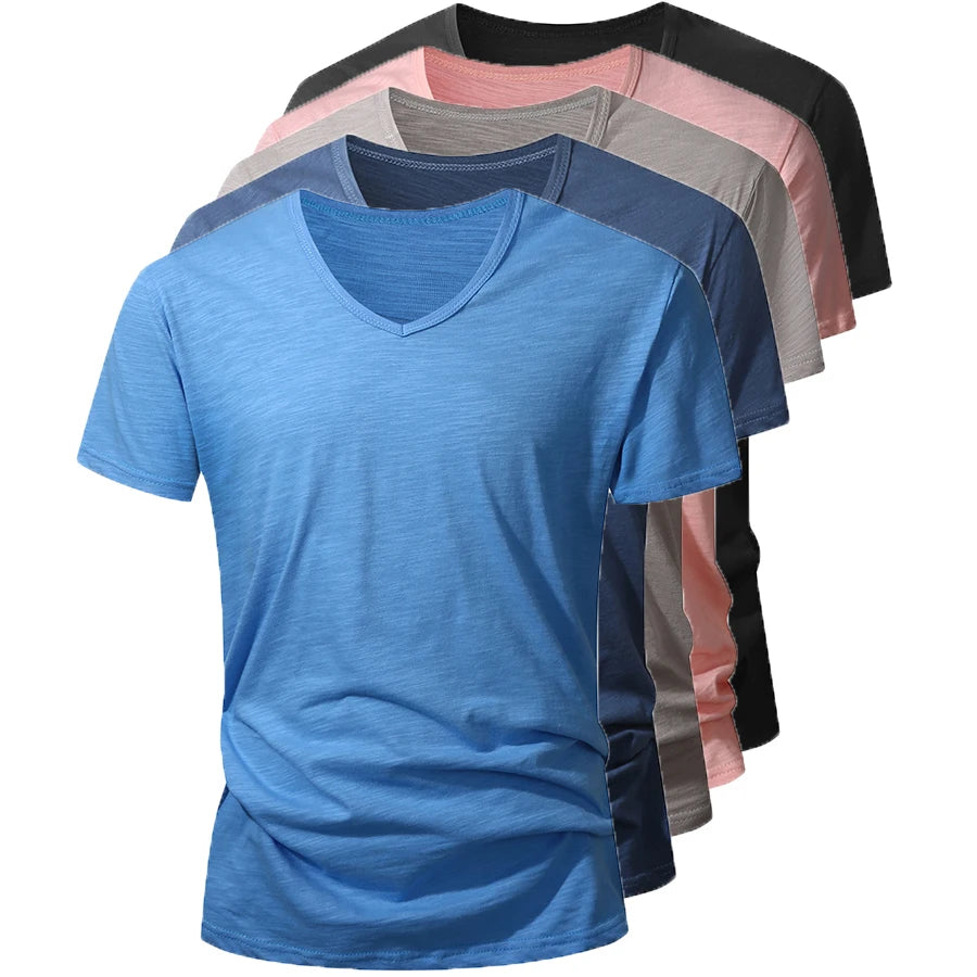 T-shirt homme 100% Coton Été Manches Courtes Hauts Tee Noir Blanc Vêtements Homme Doux Haute Qualité T-shirt Homme Décontracté