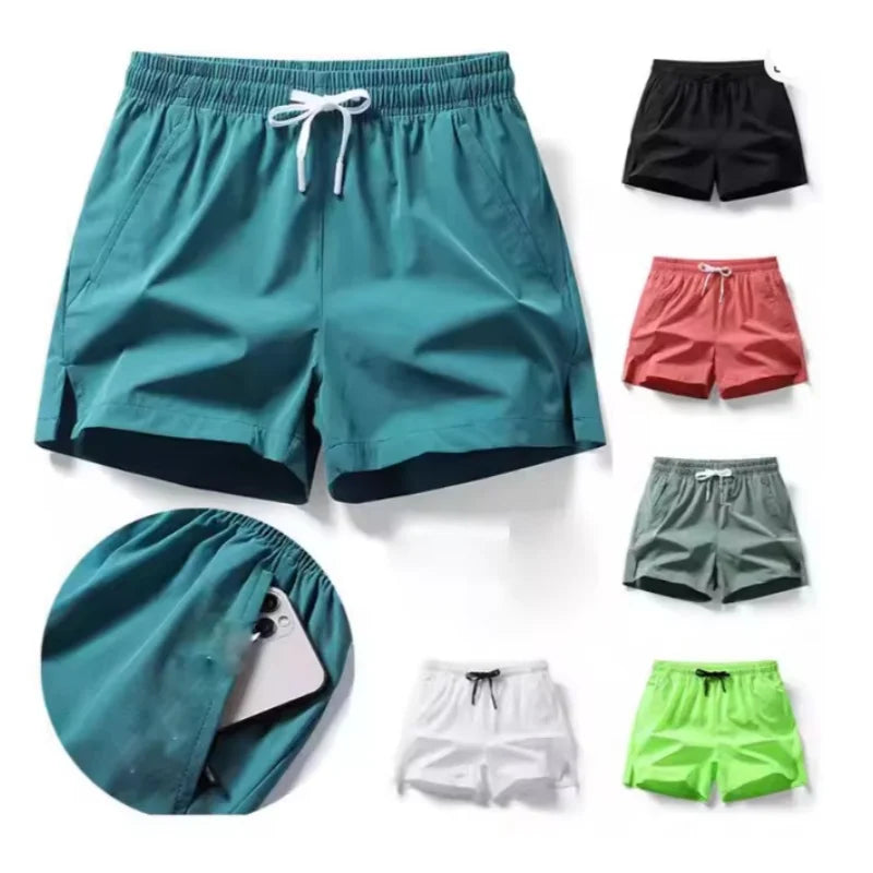 Shorts de sport d'été pour hommes, séchage rapide, athlétiques, légers, de course, avec poches, pour la gym et la plage