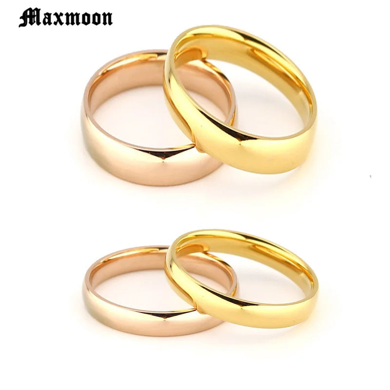 Bagues de mariage simples en acier inoxydable Maxmoon Titanium pour homme ou femme, cadeau de Noël