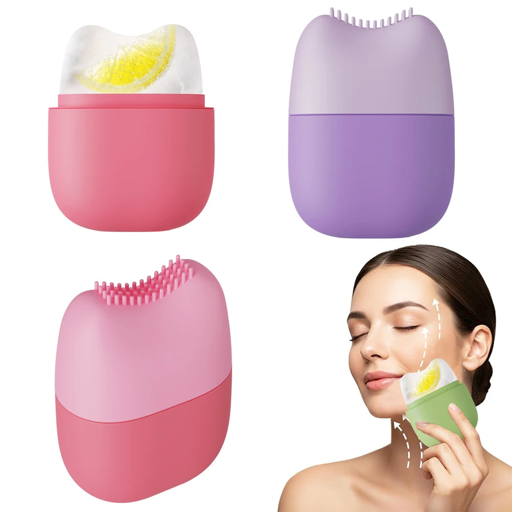 Rouleau de glace pour le visage et les yeux, moule à glace en silicone pour massage du visage, soulagement des poches, masseur facial, outils de soin de la peau, été