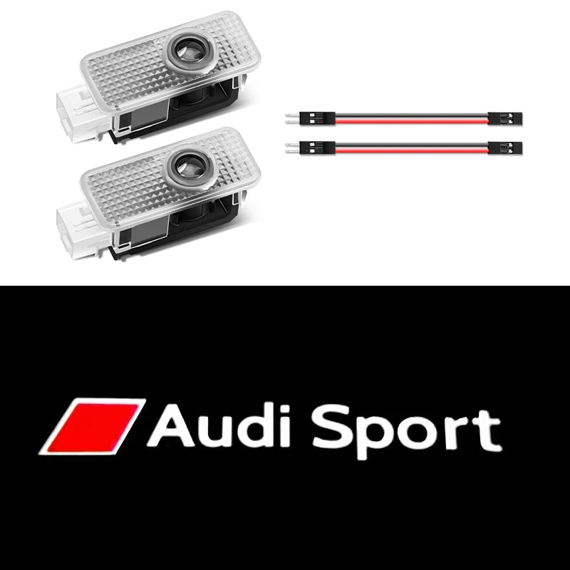 Lampes de projecteur LED de bienvenue pour portière de voiture Décoration pour Audi Sline A3 A1 A4 A6 B8 A5 B7 C7 A7 A8 B9 B6 C6 Q2 Q3 Q5 Q7 Q8 TT R