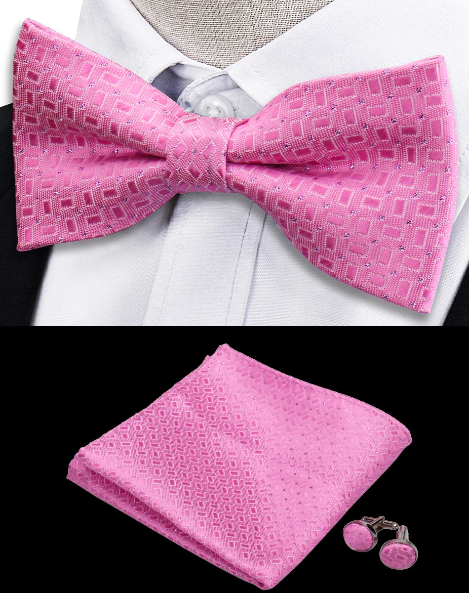 Ensemble de 3 pièces Nœud Papillon Cravate Mouchoir Boutons de Manchette Pour Hommes Chemises Adaptées Affaires Mariage Papillon Paisley Pochette Nœud Papillon Homme