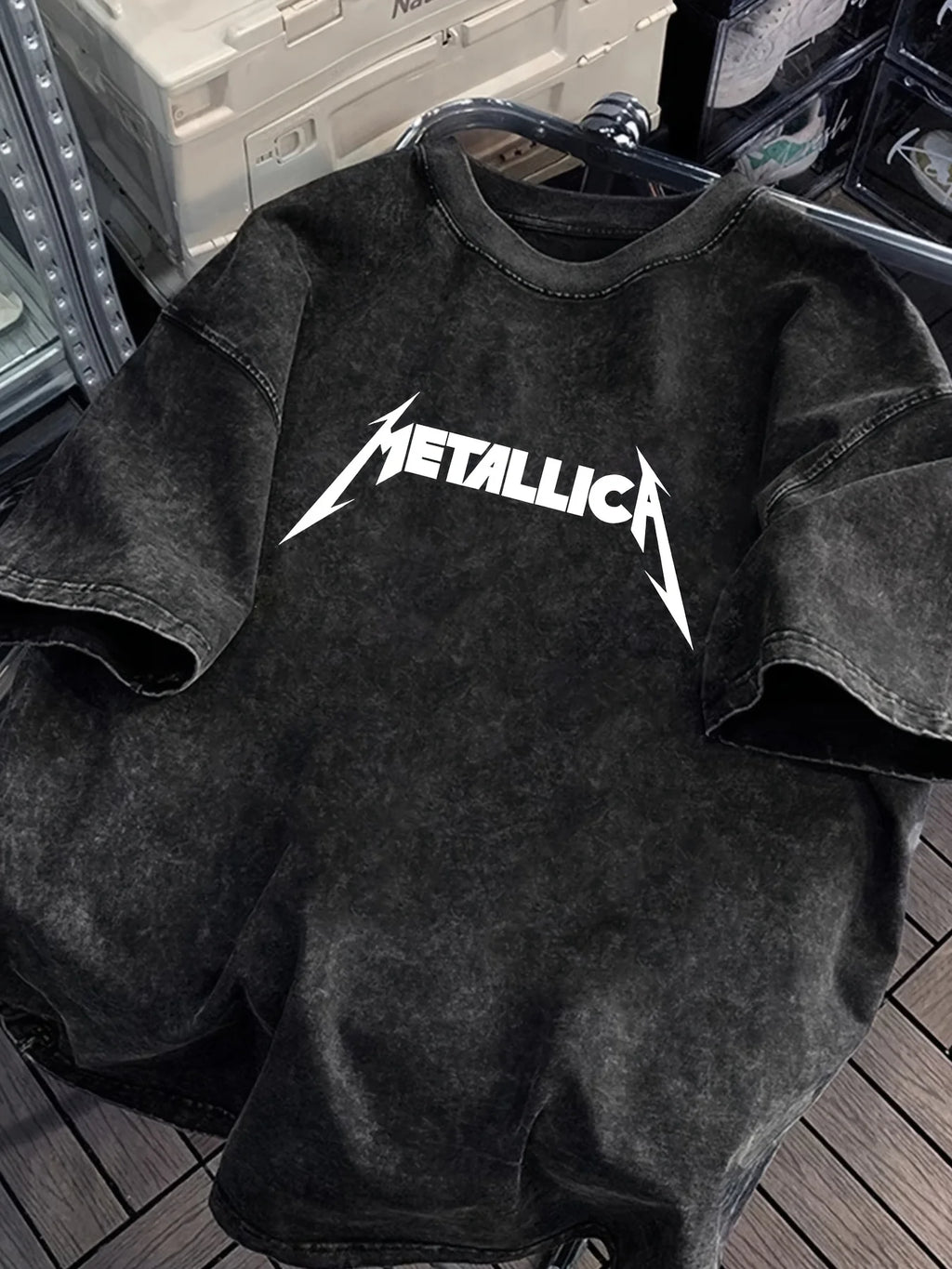 T-shirt unisexe 100 % coton avec imprimé de groupe de heavy metal délavé, été, automne, quotidien, extérieur, sport, décontracté, streetwear, manches courtes