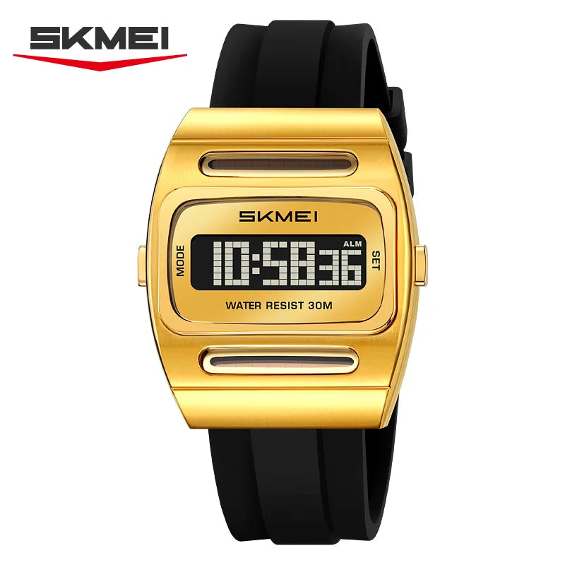 SKMEI 2563 Brand Men Electronic Watch New Fashion Alarm Clock Calendar Solar Energy Luminous Electronic Digital Watches for Man