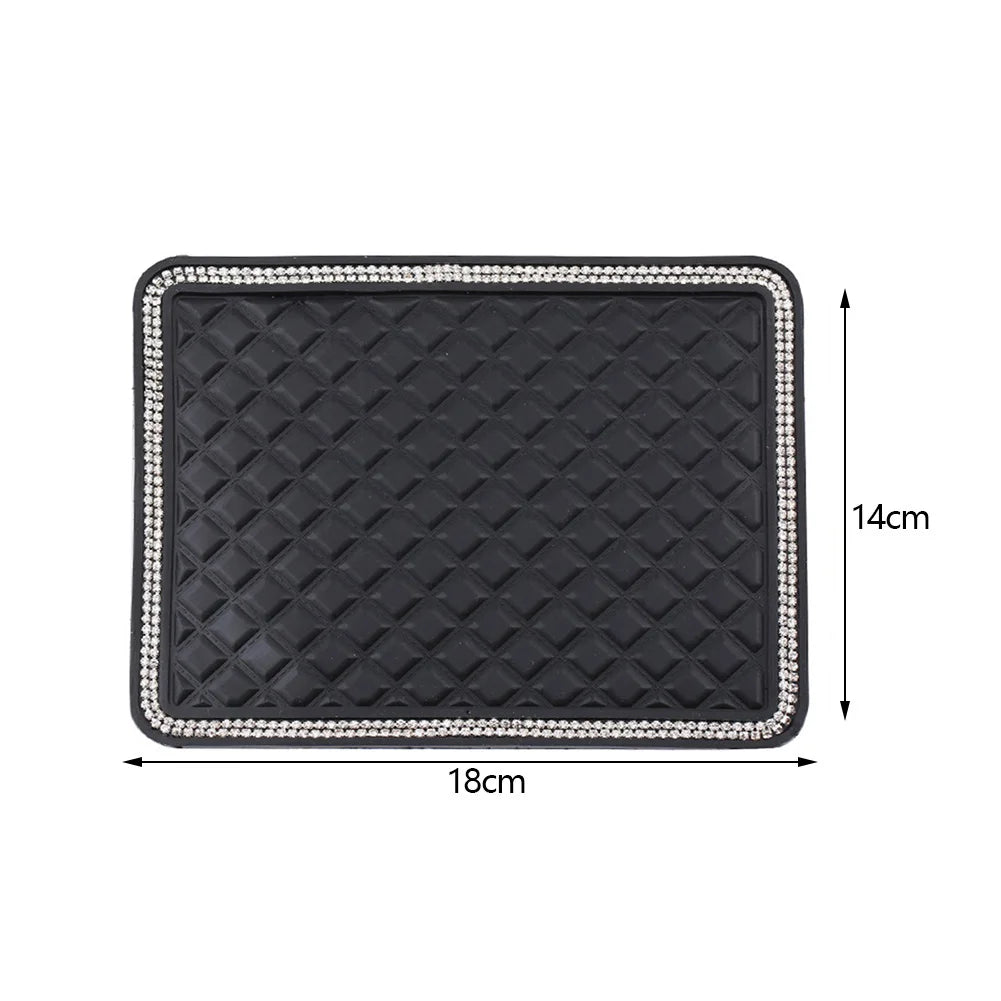 Tapis Antidérapant Magique Pour Téléphone GPS Lunettes De Soleil Ornement De Tableau De Bord Intérieur De Voiture Décoration De Voiture Diamant Coussin Collant Antidérapant Accessoires De Voiture