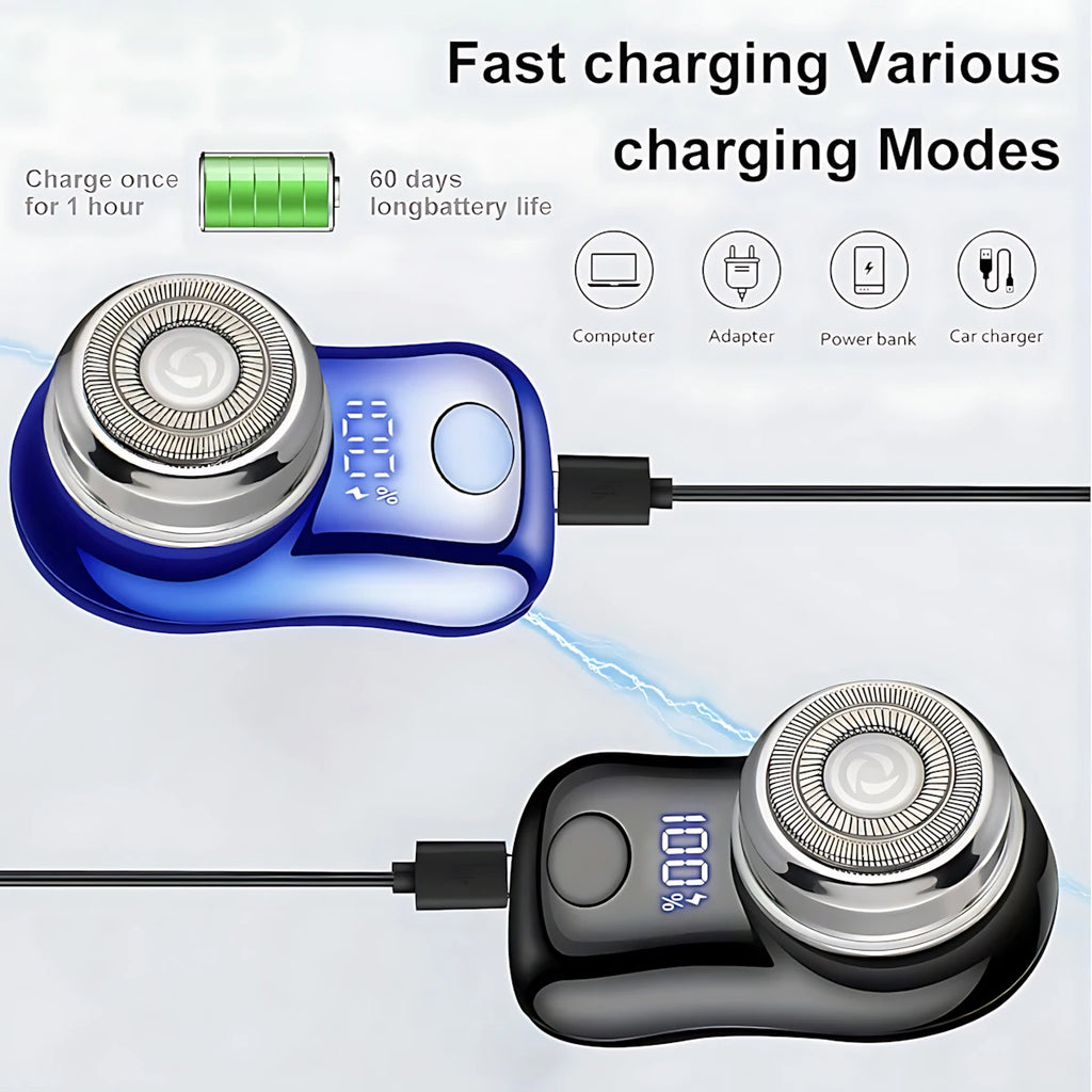 Rasoir Électrique Barbe Homme, Rasoir Spirale en Acier Inoxydable, Rechargeable par USB, Fonction de Rasage Net, 1 Niveau, 1 Rasoir, Autonomie de la Batterie.