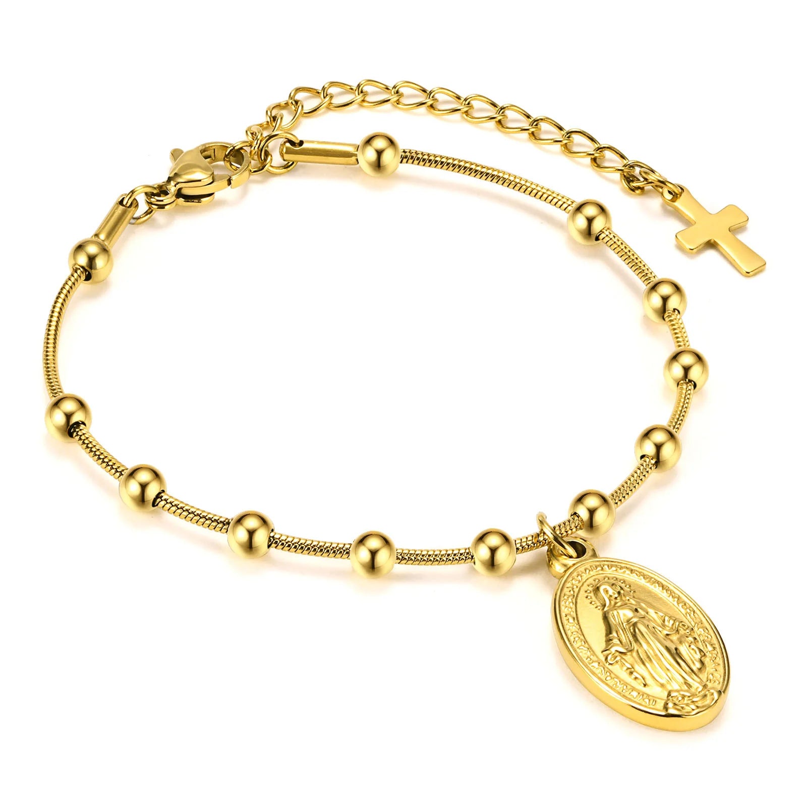 Bracelet chaîne en acier inoxydable pour femme, bracelet ajustable maillons trombone torsadés plaqué or 18 carats, bijoux superposables épais