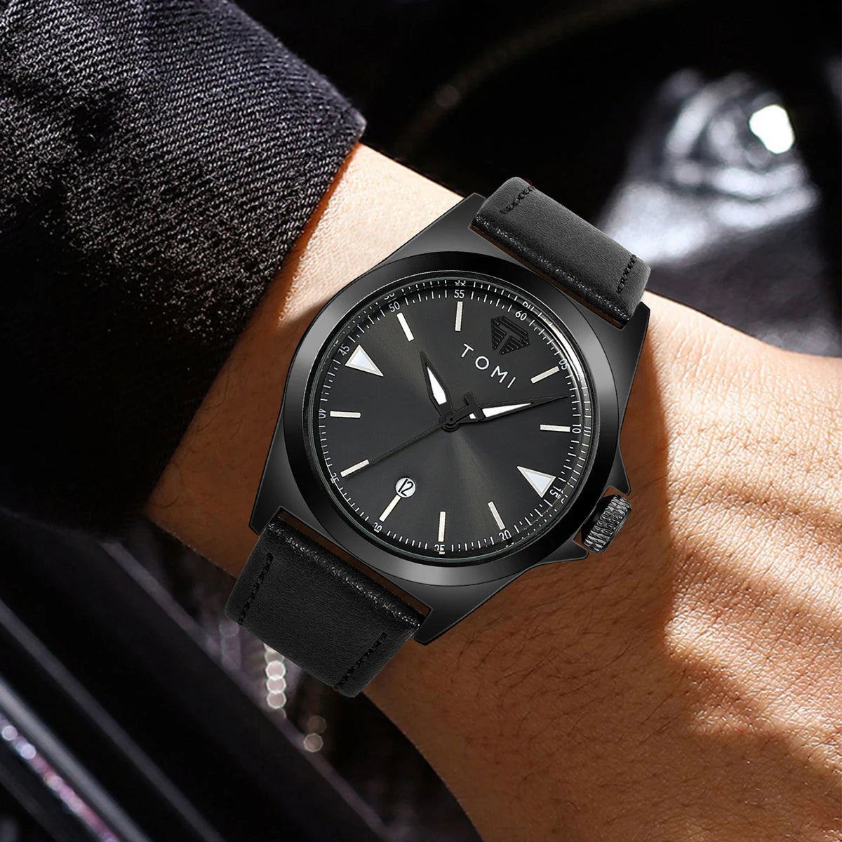 Montre pour homme décontractée minimaliste TOMI, montre à quartz pour homme d'affaires, cadran rond, montre classique à la mode, cadeau