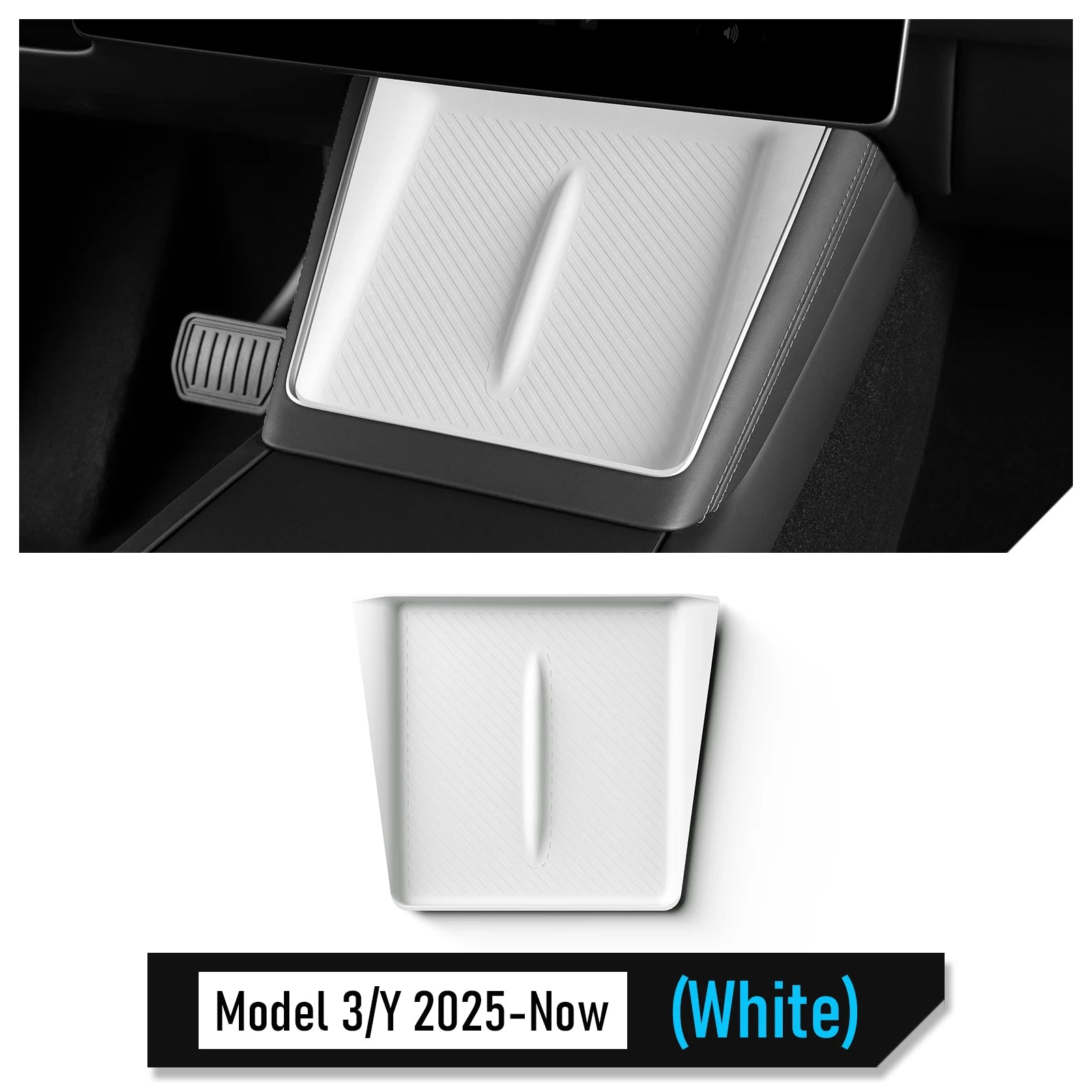 Non-slip Car Charger Mat Center Console Wireless Charging Pad for Tesla Model Y Juniper Model 3 2025 2026 Organizer Accessories