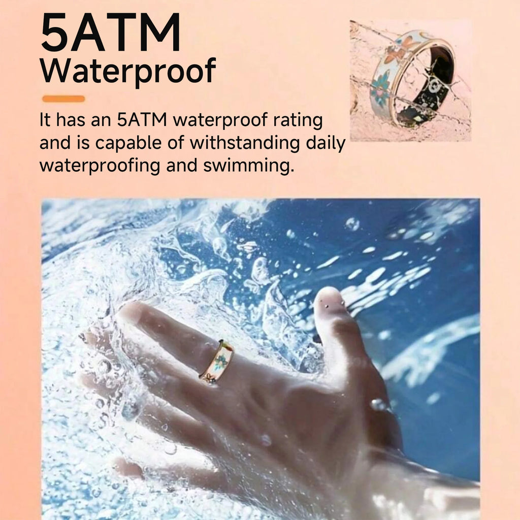 NOUVELLE bague intelligente saine 5 ATM étanche Appel sans fil Surveillance de la fréquence cardiaque/du sommeil/de l'oxygène sanguin Pour Android/IOS Cadeaux hommes femmes
