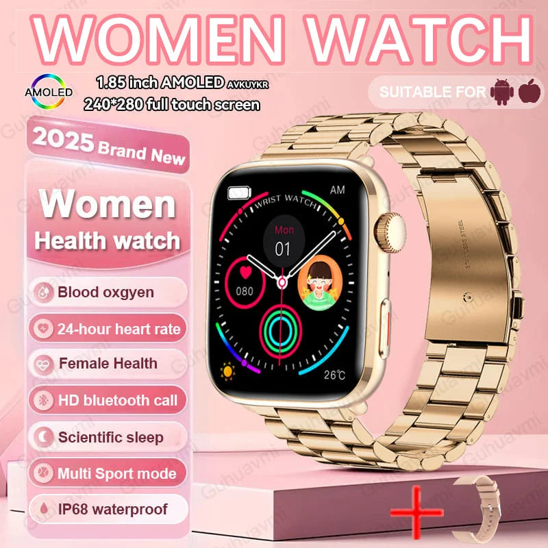 Montre connectée de sport tendance 2025 pour hommes et femmes, avec diagnostic intelligent par IA, surveillance de la tension artérielle, de la fréquence cardiaque (HRV+PPG), étanche IP68 et NFC