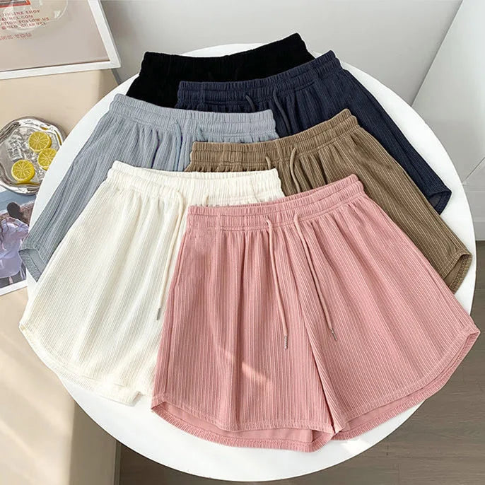 1pcs Summer Womens Casual Solid Shorts Girls Gym Workout Short Pants Ladies High Waisted Yoga Running Short Student Loose Shorts