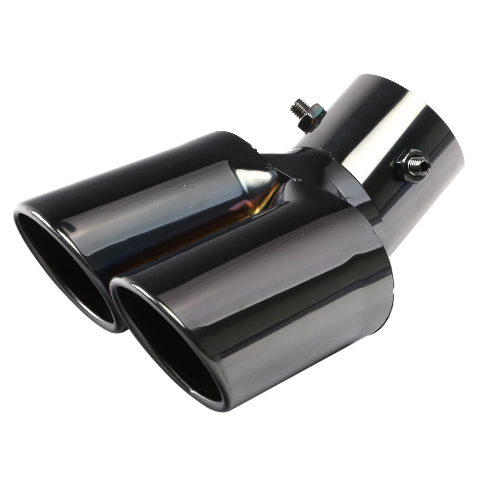 Embout d'échappement double universel en acier inoxydable, coupe inclinée pour tuyau d'échappement de voiture, modification, décoration, silencieux, pot d'échappement