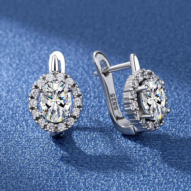 Boucles d'oreilles en argent sterling 925 Bijoux de haute qualité Rétro Motif simple Zircon violet blanc Boucles d'oreilles Meilleures ventes