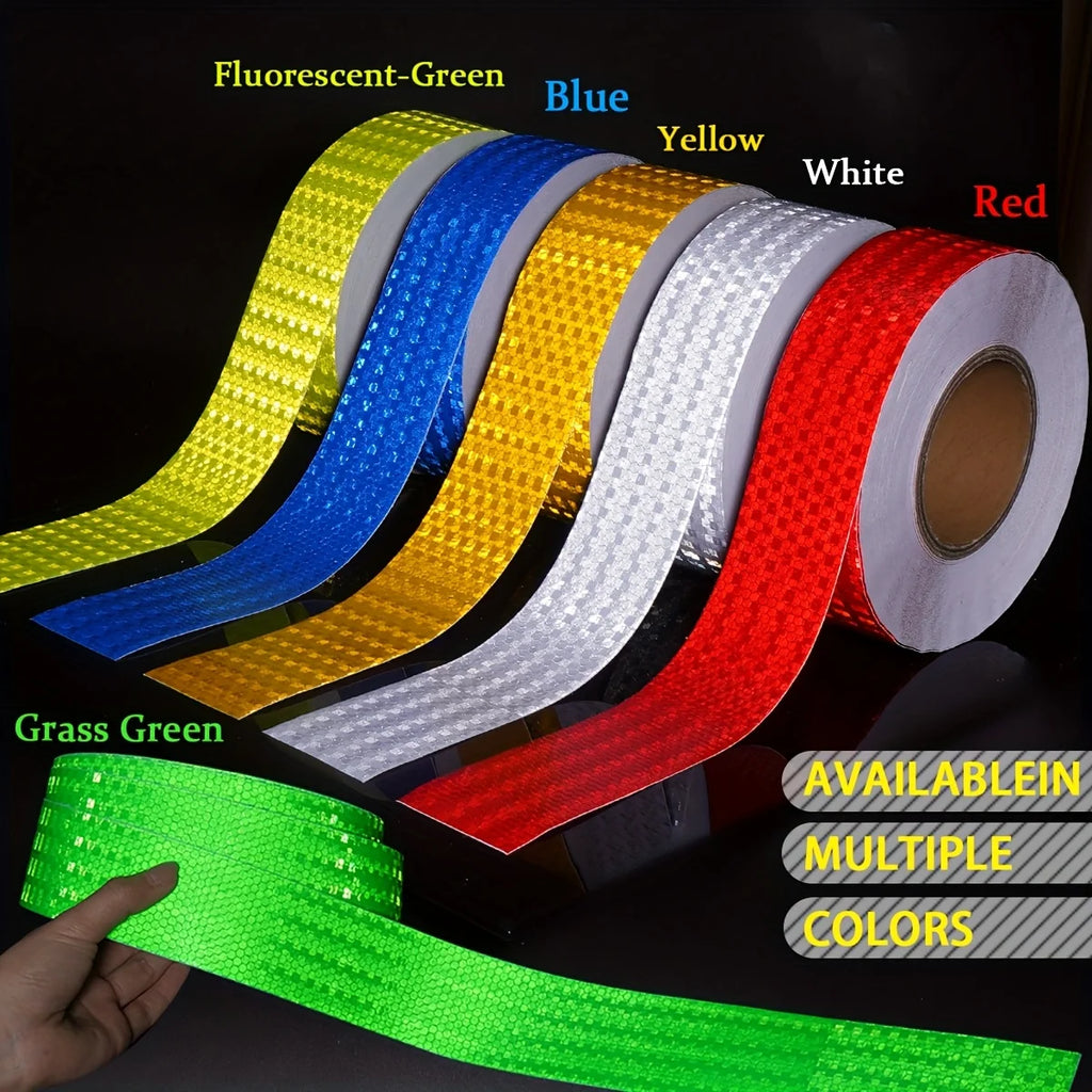 5cm*10M Reflective Adhesive Tapes Strong Reflection White-red Hazard Warning Reflectors Waterproof Safety Sticker For Bike Truck