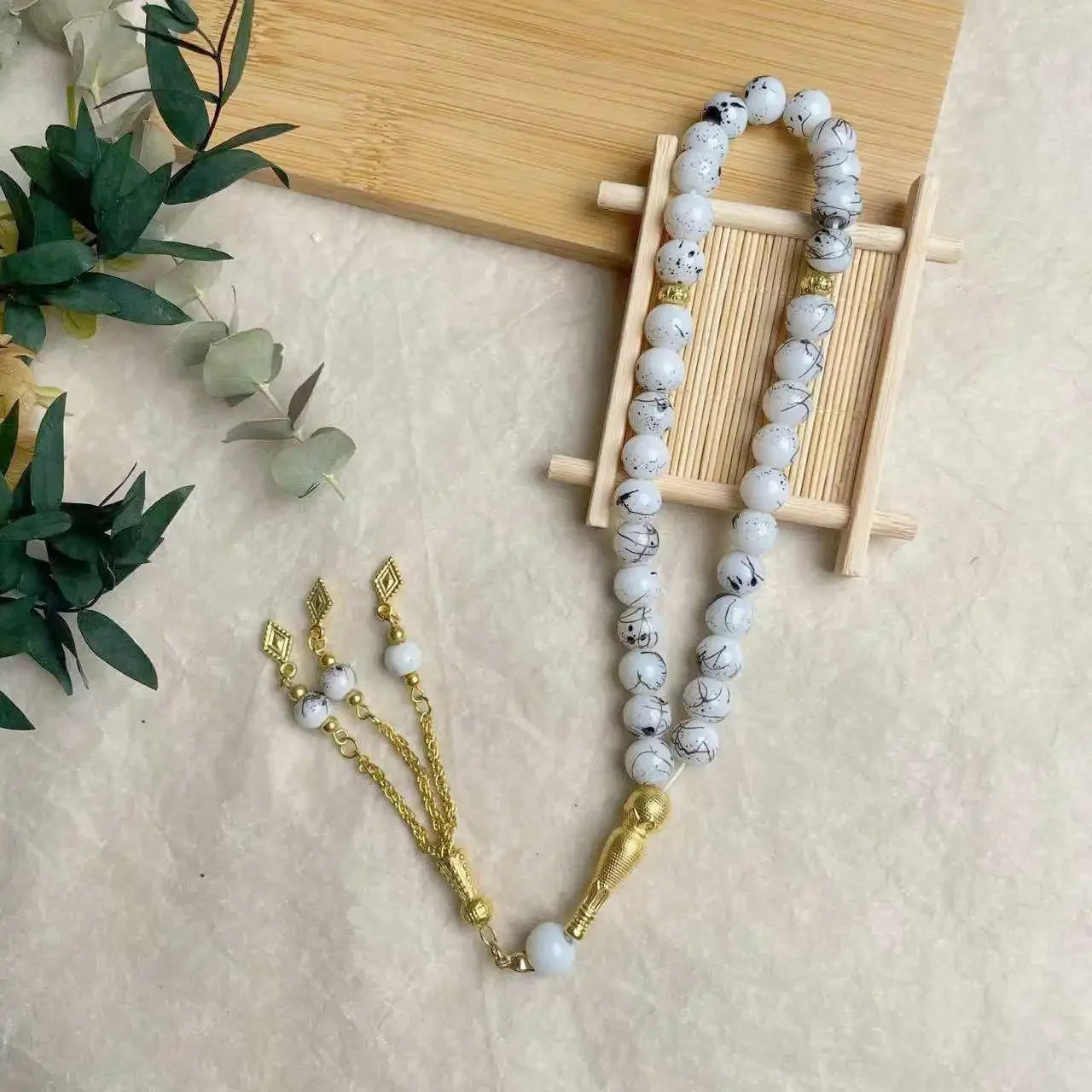 10mm 33 Beads Tasbih Crystal Glass Bracelet Muslim Rosary Tassel Prayer Beads Islamic Tasbeeh Masbaha Meditation for Women Men
