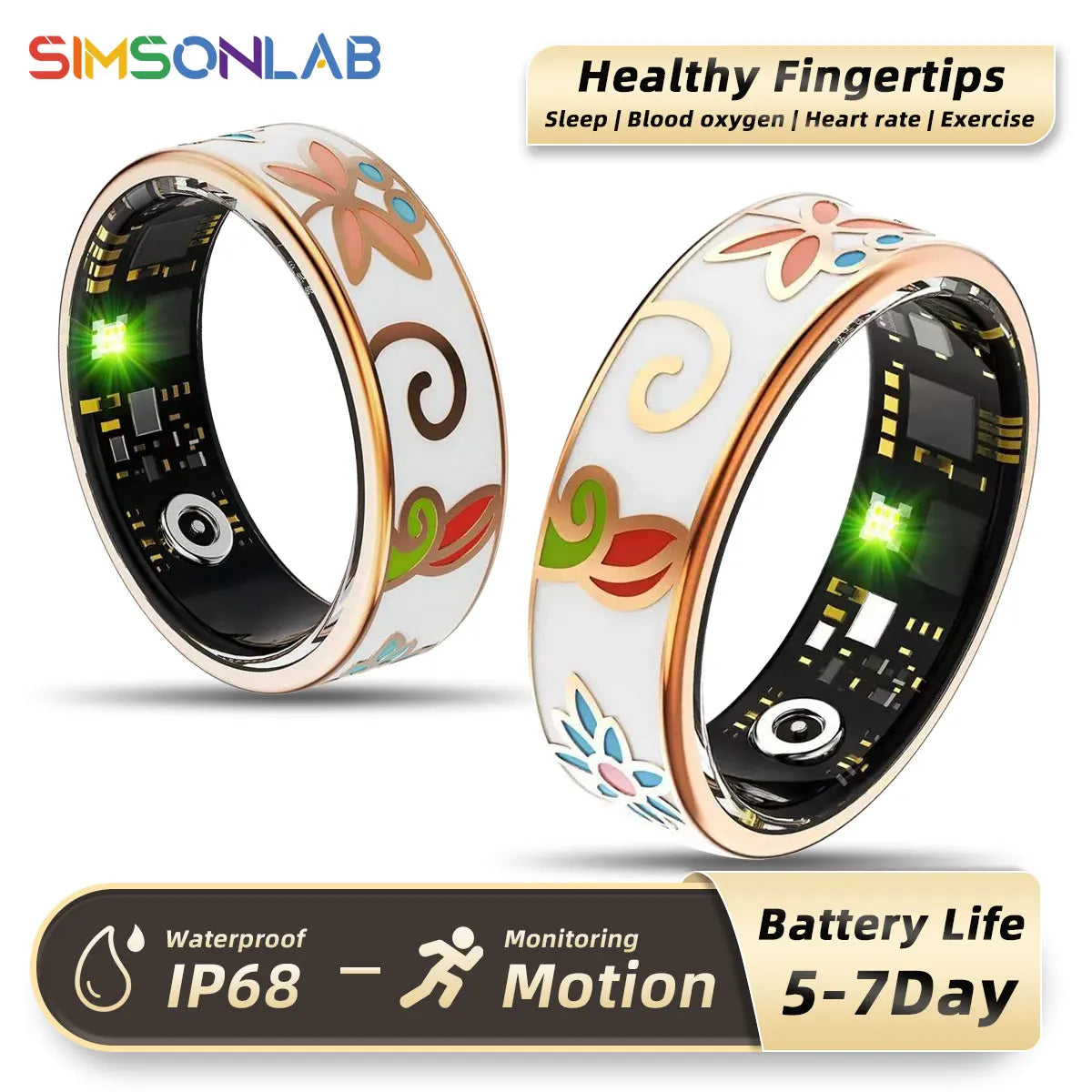 NOUVELLE bague intelligente saine 5 ATM étanche Appel sans fil Surveillance de la fréquence cardiaque/du sommeil/de l'oxygène sanguin Pour Android/IOS Cadeaux hommes femmes