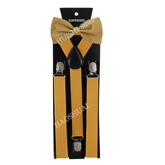Ensemble Bretelles et Nœud Papillon en Promotion pour Hommes Femmes Garçons Fête Mariage – Bretelles Y-Back Chemise Nœud Papillon Papillon Accessoires de Costume Cadeau