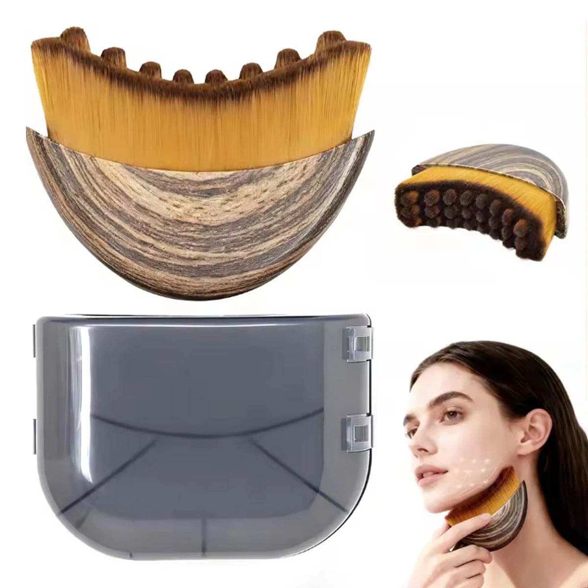 1 Lymphatic Shaping Facial and Body Massage Brush - a Lymphatic Drainage Massager for Shaping Facial, Chin, and Jaw Lines. Ergonomically Designed to Fit the Skin Precisely, It Relieves Fatigue. Comes with a Storage Box. Featu