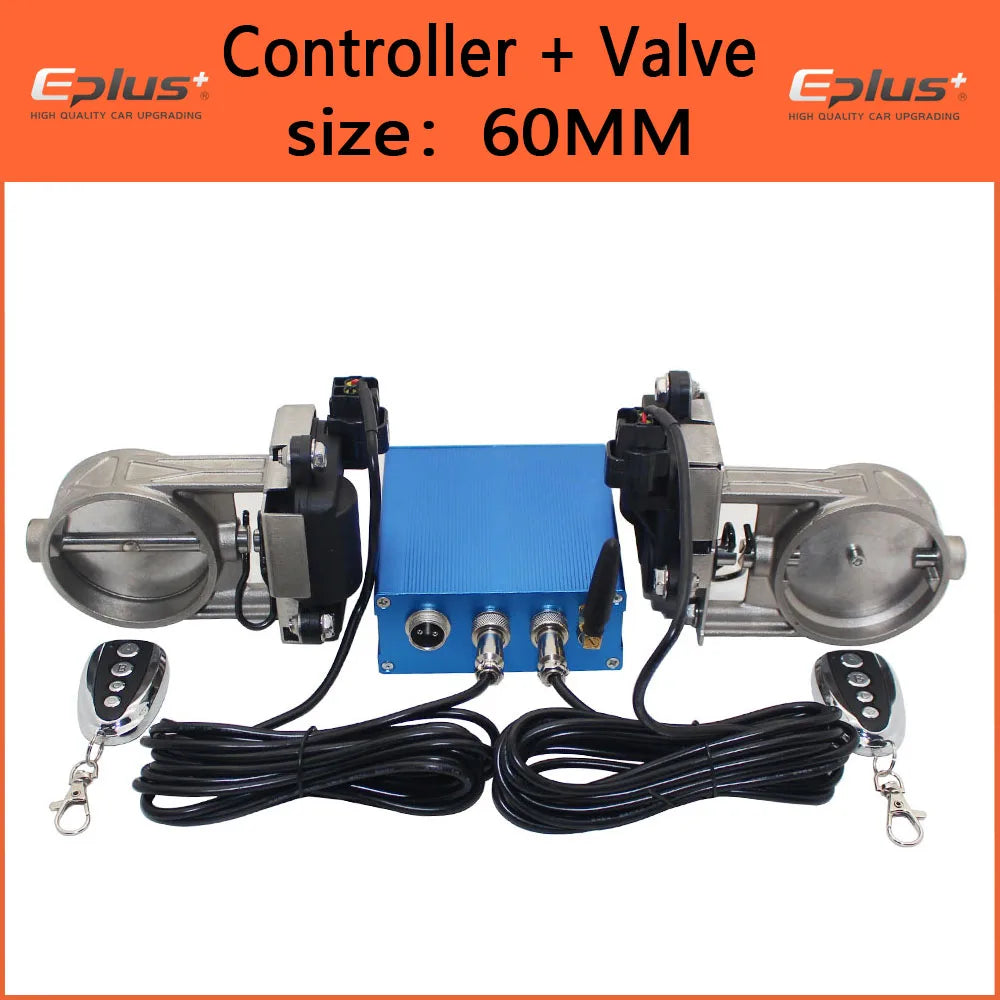 EPLUS Kit Électrique de Valve d'Échappement Universel pour Voiture, Mode Multi-angle 51 63 76MM, Télécommande et Boîtier de Contrôle