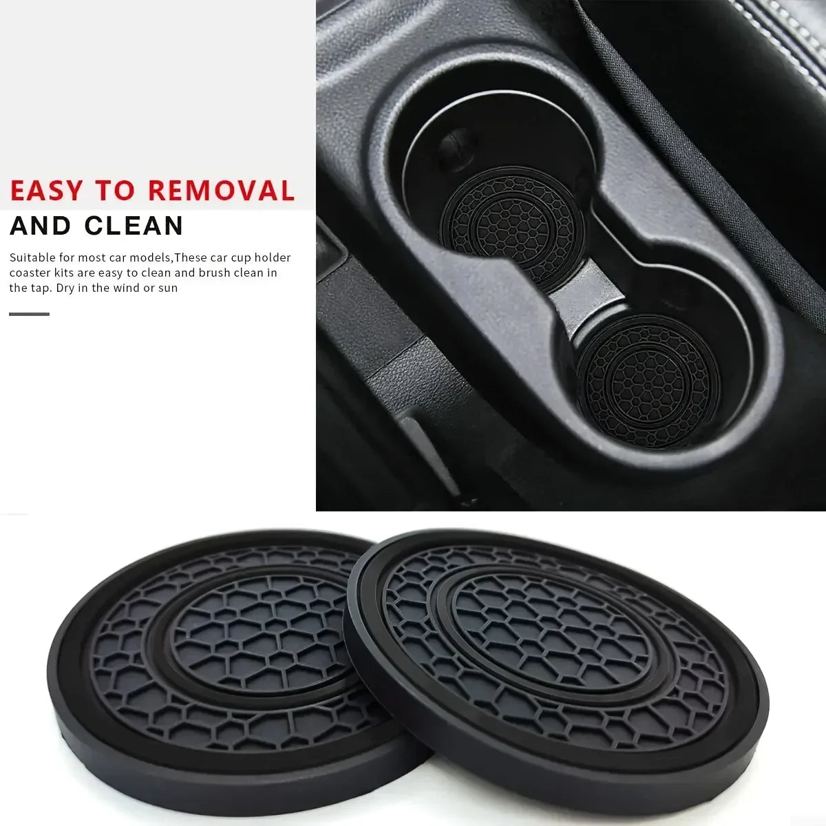 2 pièces Tapis de console centrale Premium | Antidérapant, anti-poussière, design assorti rouge et noir - Parfait pour protéger l'intérieur de la voiture