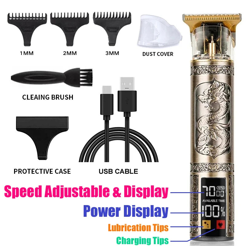 Tondeuse à cheveux Portable T9 Vintage, tondeuse à cheveux, charge rapide USB, rasoir de barbier, tondeuse à cheveux sans fil pour hommes