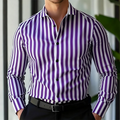 New 10 color men's formal shirt striped shirt button up collar shirt long sleeved shirt comfortable soft top