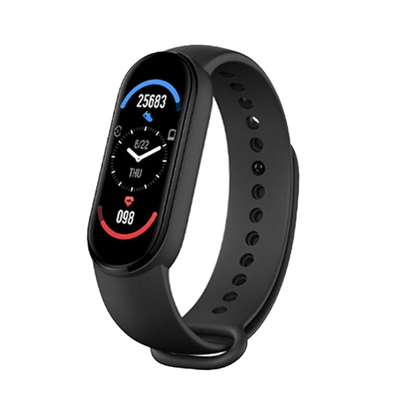 M6 Montre Connectée Homme Femme Bracelet Intelligent Sport Fitness Cardiofréquencemètre Tensiomètre Étanche Montres Multifonctions