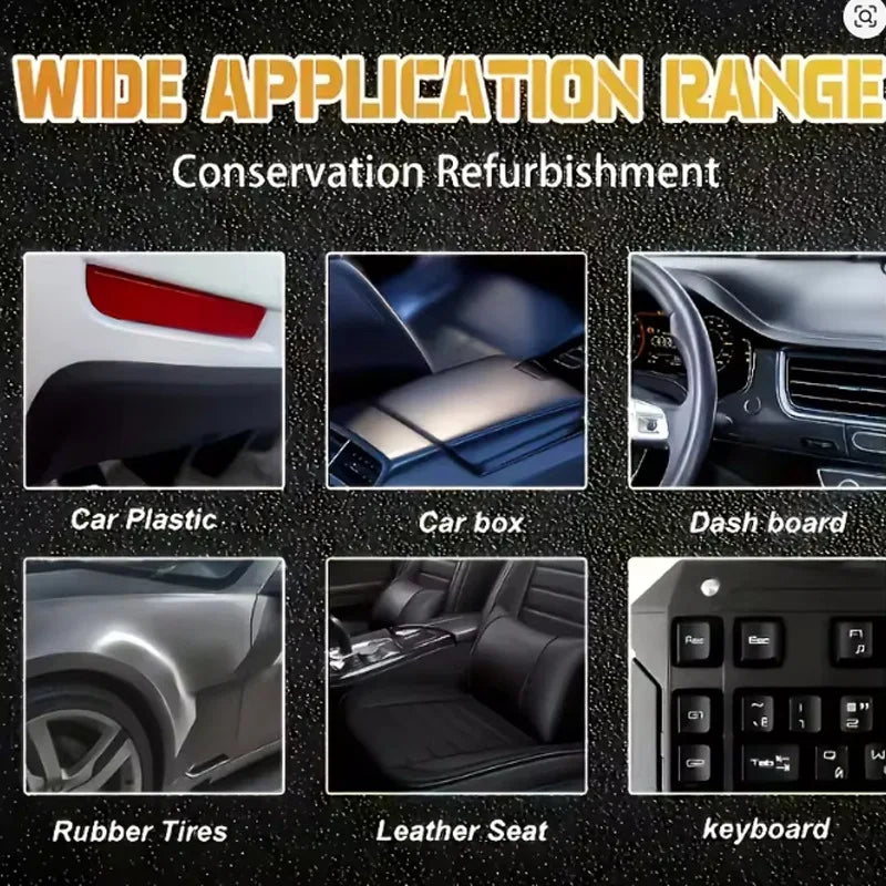Black Plastics Renovator and Leather Restorer Auto Interior Repair Plastics Restore Car Interior Cleaner Scratch Repair