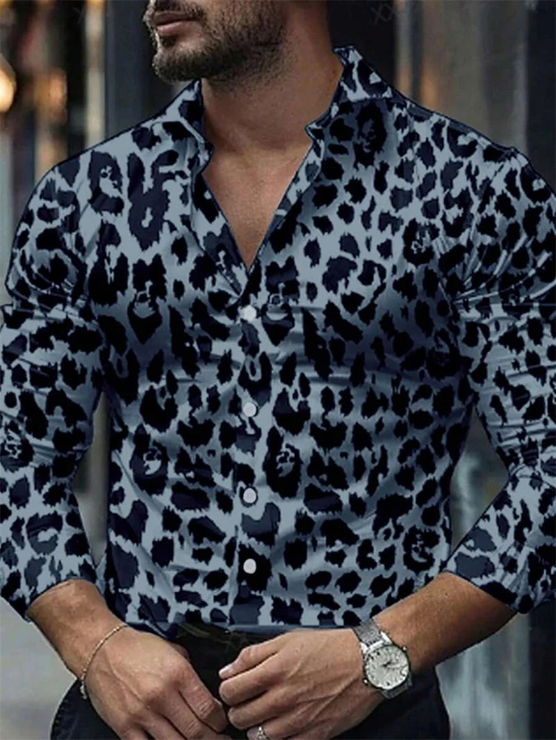 Chemise à manches longues pour hommes, imprimée en 3D, grande taille, haut confortable pour hommes avec col, chemise hawaïenne pour hommes nouveau style 2025