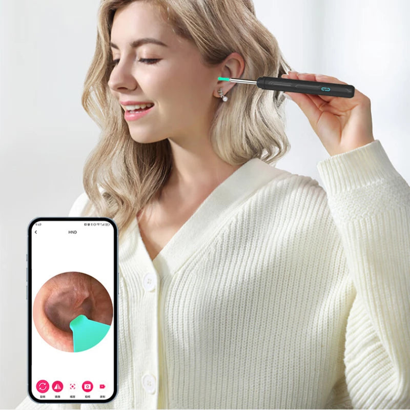 Nettoyant d'oreilles avec caméra, ensemble de bâtonnets d'oreilles HD, otoscope, chargement USB C, outil d'élimination du cérumen, cure-oreille, ensemble de nettoyage d'oreilles NK3