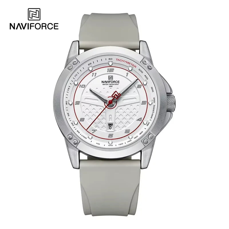 NAVIFORCE Top Fashion Brand Men's Quartz Sport Watches 3ATM Waterproof Casual Date Display Silicone Strap Man Classic Wristwatch