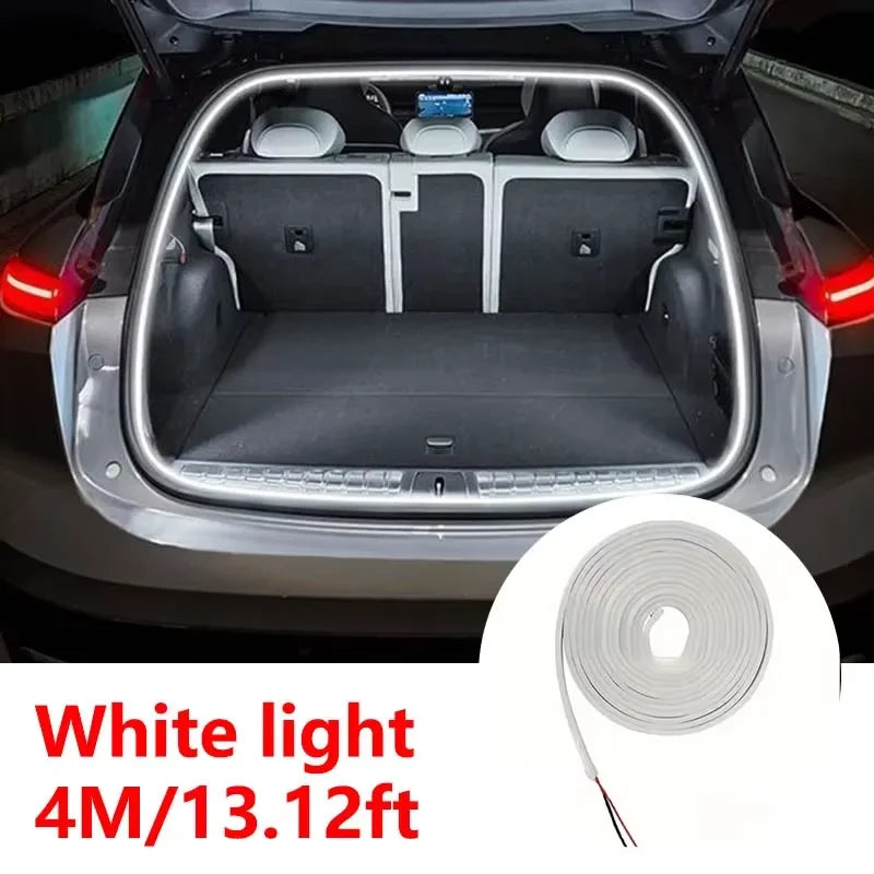 Éclairage de coffre de voiture haute luminosité, lumière d'ambiance, décoration intérieure, bandeau lumineux LED sans câblage, détection automatique, bande lumineuse de hayon.
