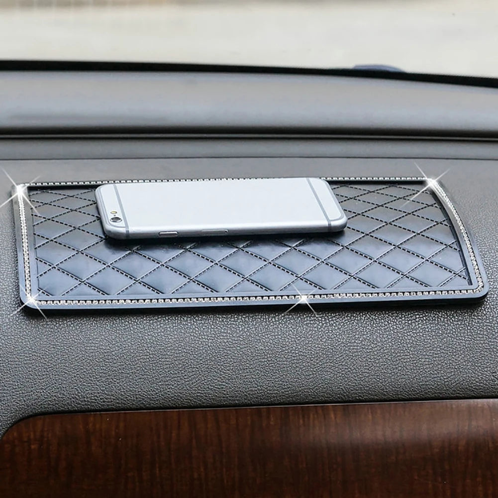 Tapis Antidérapant Magique Pour Téléphone GPS Lunettes De Soleil Ornement De Tableau De Bord Intérieur De Voiture Décoration De Voiture Diamant Coussin Collant Antidérapant Accessoires De Voiture