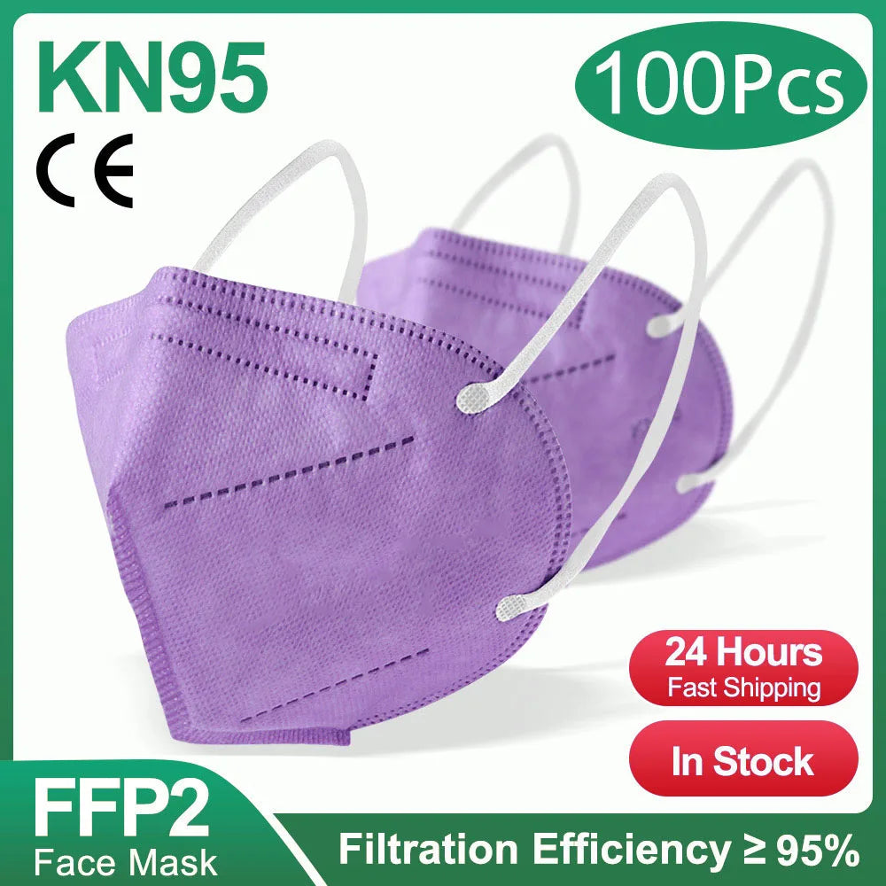10-200 Masques FFP2 KN95 Mascarillas Masque facial KN95 Filtre 5 couches Mascarillas quirúrgicas homologuées Masque FFP2 noir réutilisable
