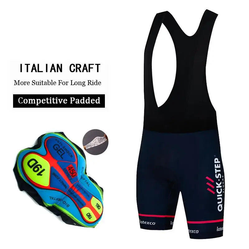 Cuissard à bretelles de cyclisme 2023 QUICK STEP Homme Vélo Plein Air Cuissard rembourré 19D VTT Vélo Cyclisme Cuissard Été Séchage Rapide