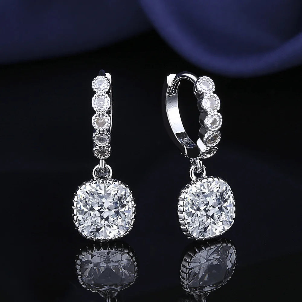 Boucles d'oreilles en argent sterling 925 Bijoux de haute qualité Rétro Motif simple Zircon violet blanc Boucles d'oreilles Meilleures ventes