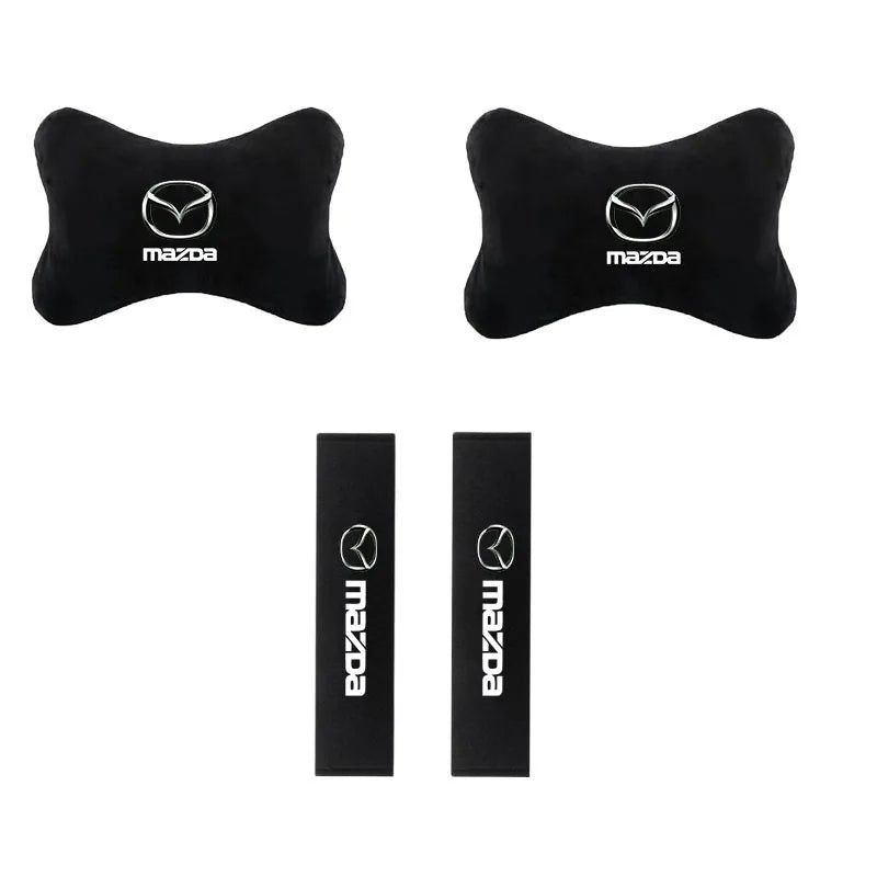 Housse d'appui-tête de voiture Housse de siège auto Oreiller de soutien de la nuque pour Mazda 2 3 5 6 MX5 Axela Atenza MS CX-3 CX-4 CX-5 CX-7 CX-9 CX-8