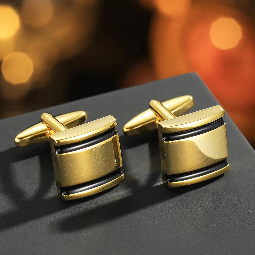 Nouveaux Boutons de Manchette Pour Hommes Carrés Ronds Chemise d'Affaires Boutons de Manchette Cadeaux pour Invités de Mariage Meilleur Cadeau pour Mari Bijoux