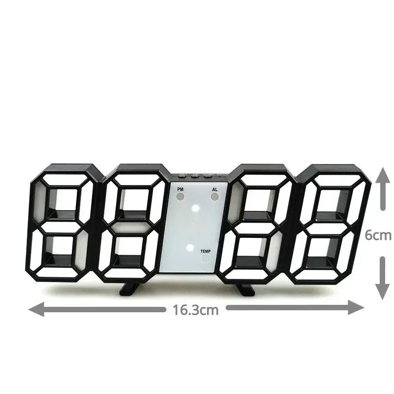 Acheter des produits Horloge 3D LED numérique Réveil Horloge murale Heure/date/température pour la maison/la cuisine/le bureau Horloges Décor Jardin