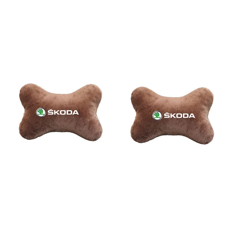 Pour Skoda Rapid Kodiaq Superb Fabia Octavia A7 Kamiq Yeti Appui-tête de voiture Support cervical Oreiller doux Accessoires automobiles