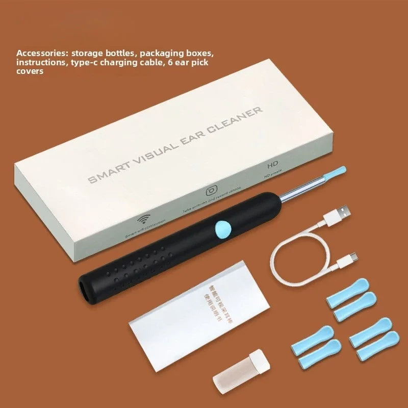 Bâtonnets auriculaires visuels intelligents Otoscope Endoscope Outil de nettoyage de cérumen Cure-oreille Mini caméra Nettoyeur d'oreilles pour les soins de santé