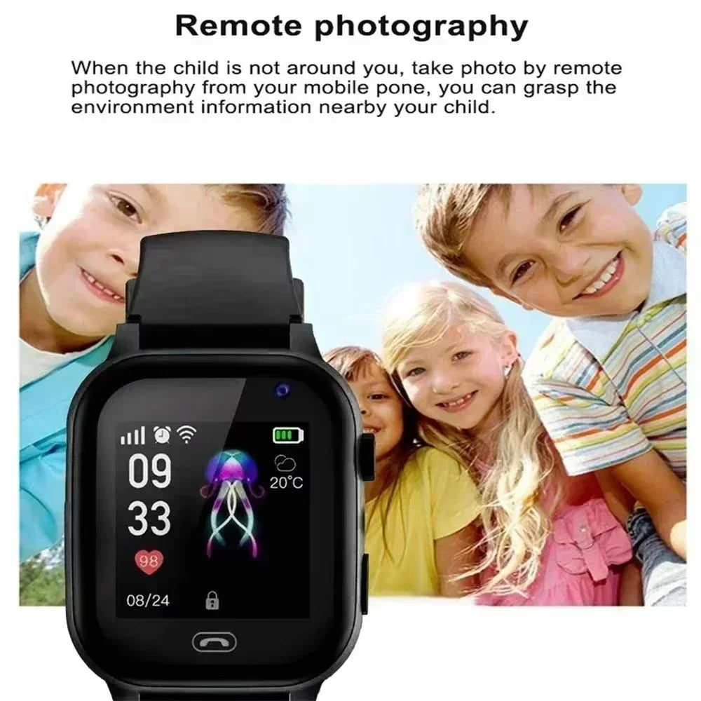 VIVO 4G Montre Connectée Enfant Mini Téléphone Enfant avec Appel SOS Appareil Photo 3 en 1 Montre Dessin Animé Fille Garçon Anniversaire Noël Cadeau 2026Nouveau