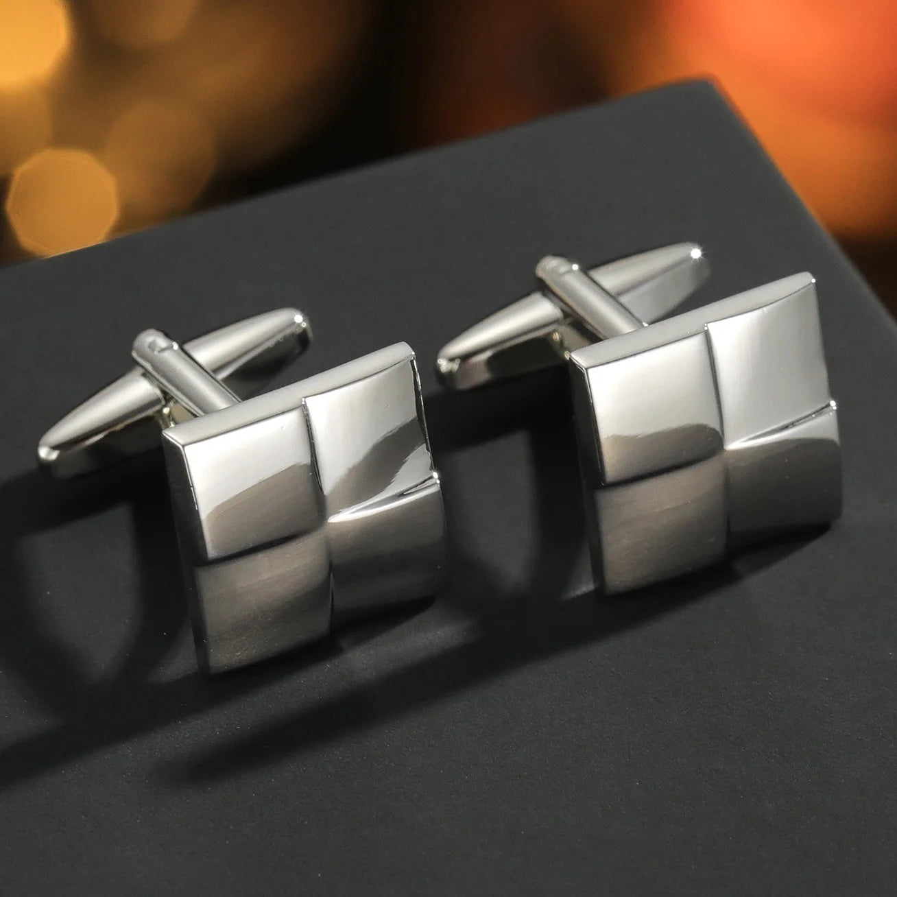Nouveaux Boutons de Manchette Pour Hommes Carrés Ronds Chemise d'Affaires Boutons de Manchette Cadeaux pour Invités de Mariage Meilleur Cadeau pour Mari Bijoux