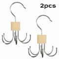 1/5 pièces Cintre de rangement rotatif à 360° Crochet multi-griffes Sac Ceintures métalliques Rack Organisateur en bois pour soutiens-gorge Cravates Accessoires de placard domestique
