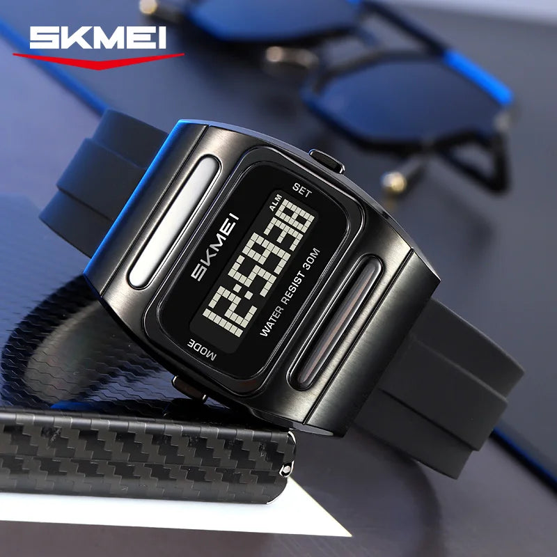 SKMEI 2563 Brand Men Electronic Watch New Fashion Alarm Clock Calendar Solar Energy Luminous Electronic Digital Watches for Man