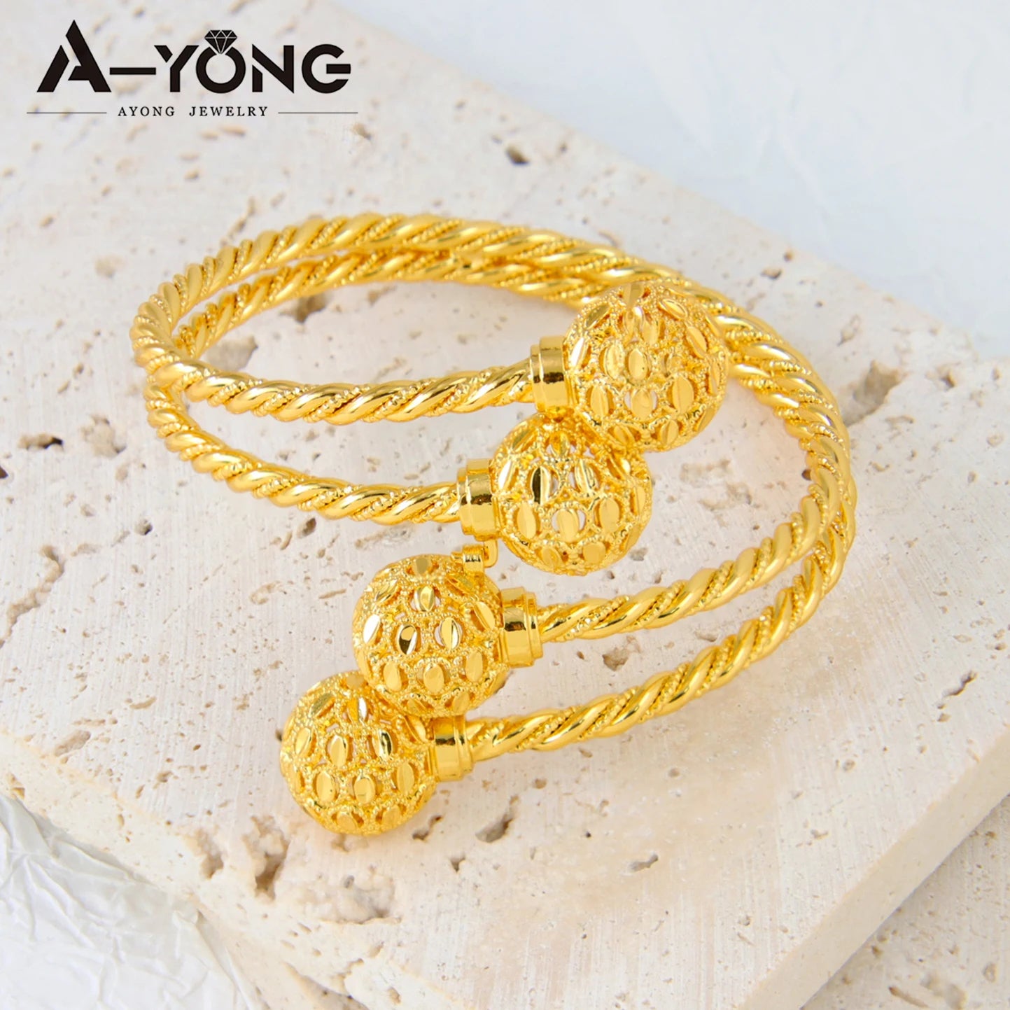 Bracelets Manchette Plaqué Or Dubaï 21k Couleur Or Luxe Saoudien Mariage Bracelets Turcs Femmes Fête de Mariage Bijoux Ramadan