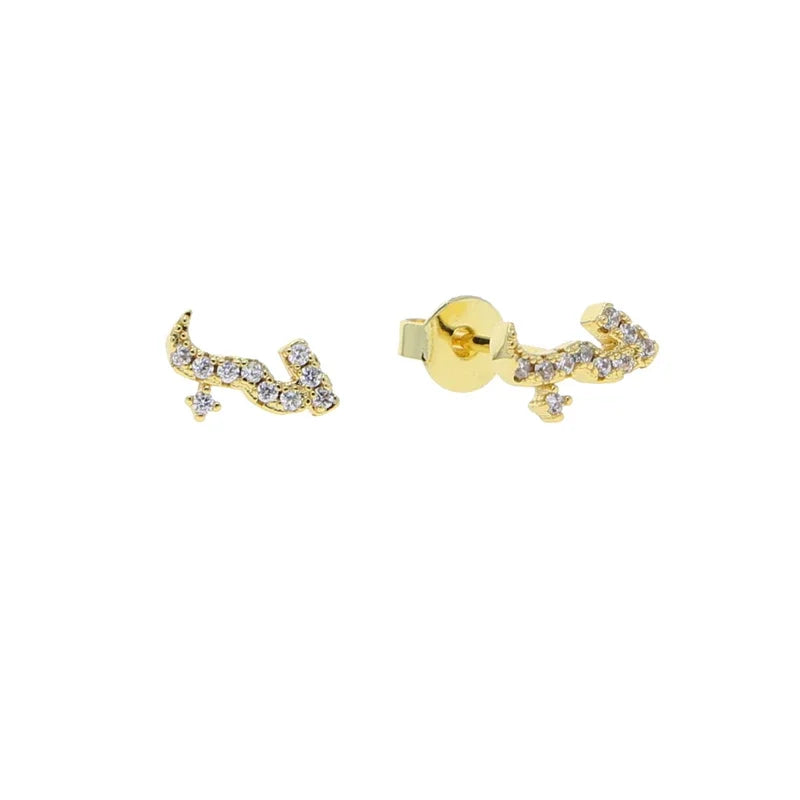 Boucles d'oreilles clous alphabet lettre arabe, micro-serties de zirconiums cubiques, couleur or, minimalistes et délicates, pour femmes et jeunes filles, vente en gros