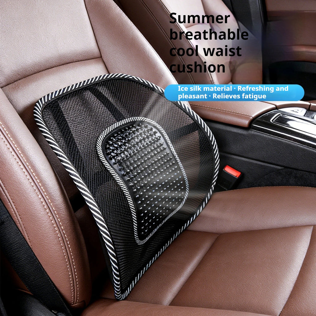 Coussin de soutien lombaire universel pour voiture, en bambou, rafraîchissant, avec billes de massage, respirant, pour siège auto et soutien lombaire
